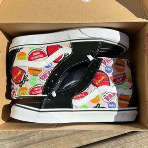High top retro fruit Vans Women’s 9.5, Men’s 8.